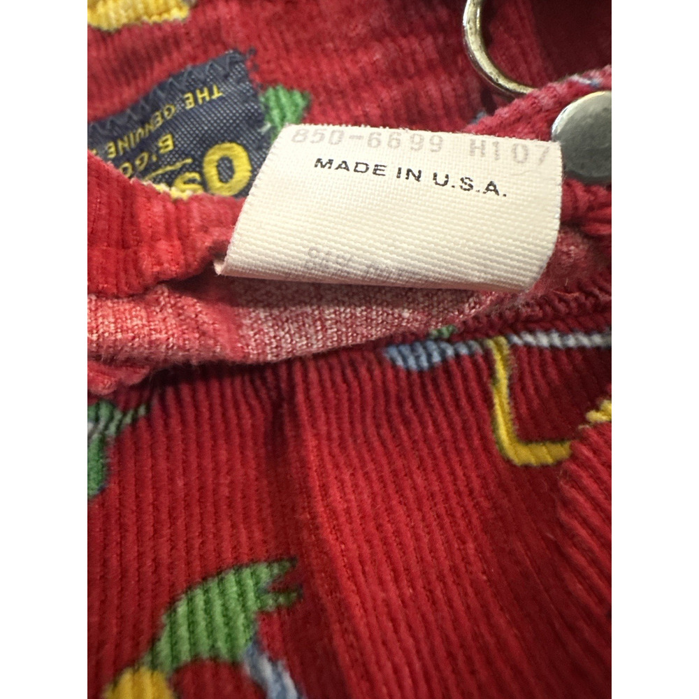 Vintage OshKosh B'Gosh Bib Overalls Red Corduroy Toolbox Tools USA Made 18 Month - Picture 8 of 16
